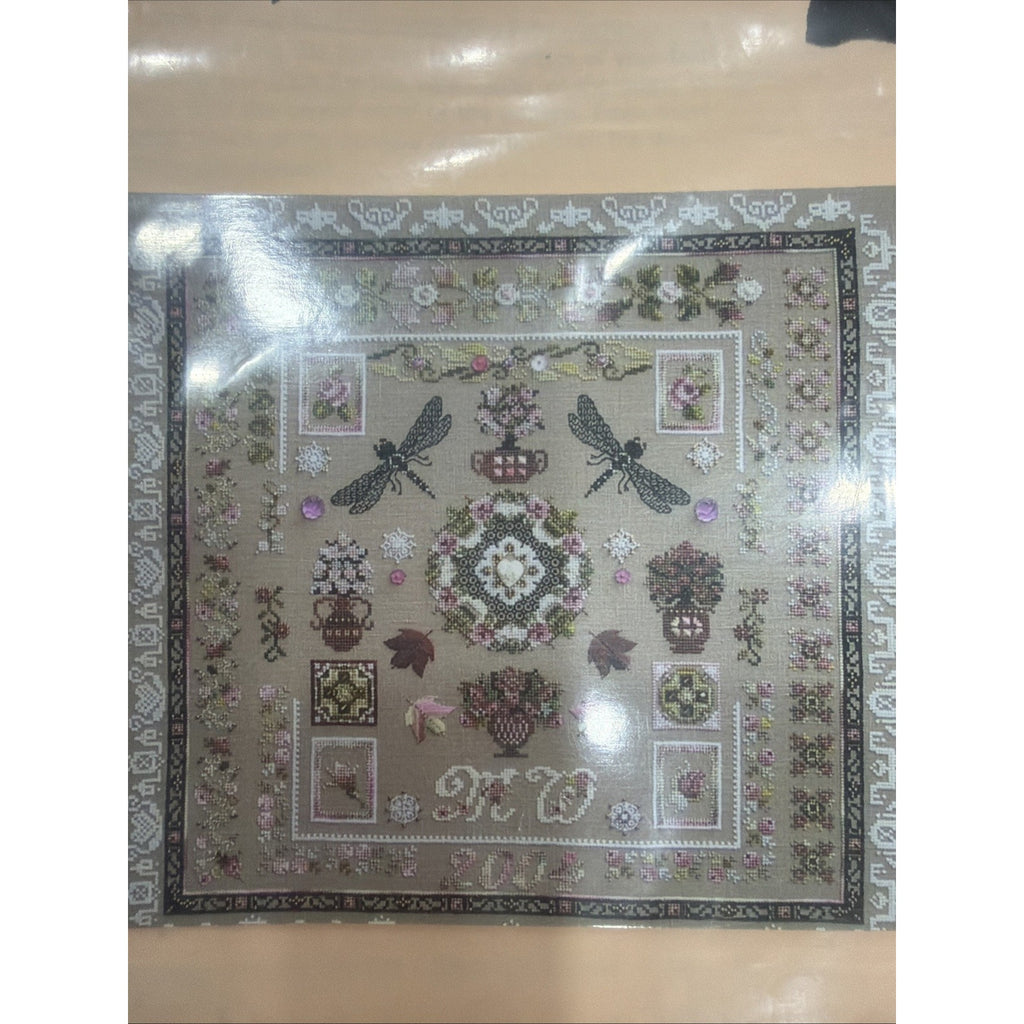 Chatelaine Rose Lights CHAT033 Pattern w Zweigart Belfast Linen 28x22