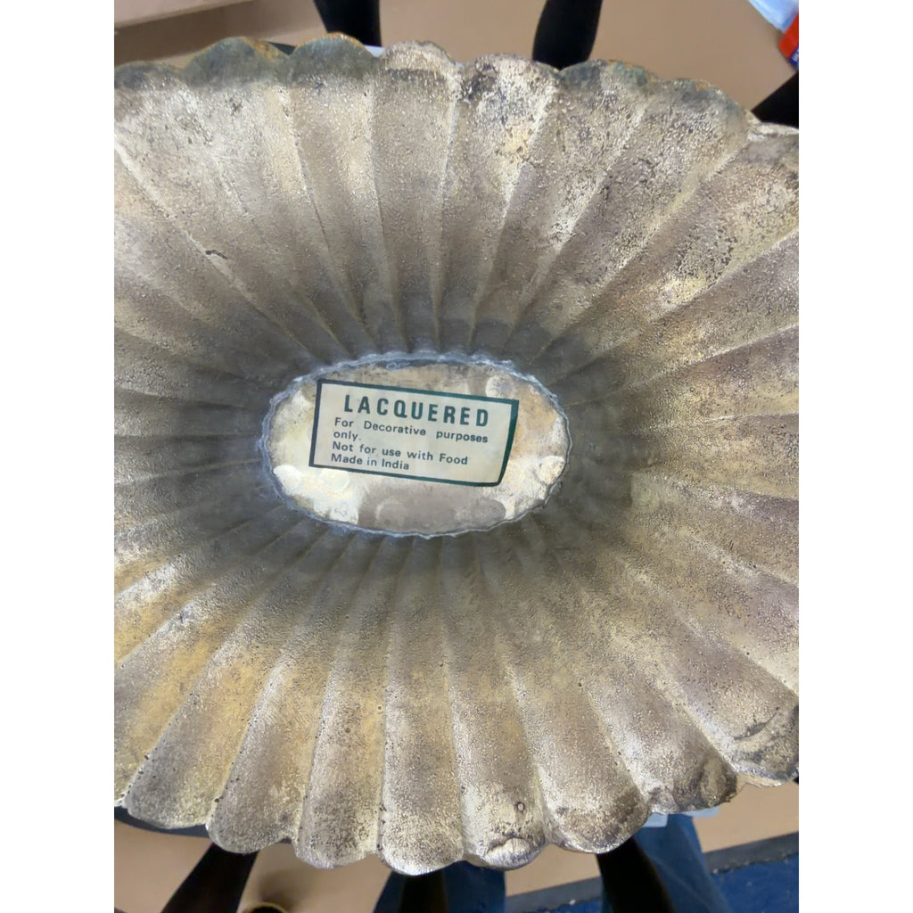 Large Victorian Revival Silver Tone Centerpiece Bowl Grapevine Handles
