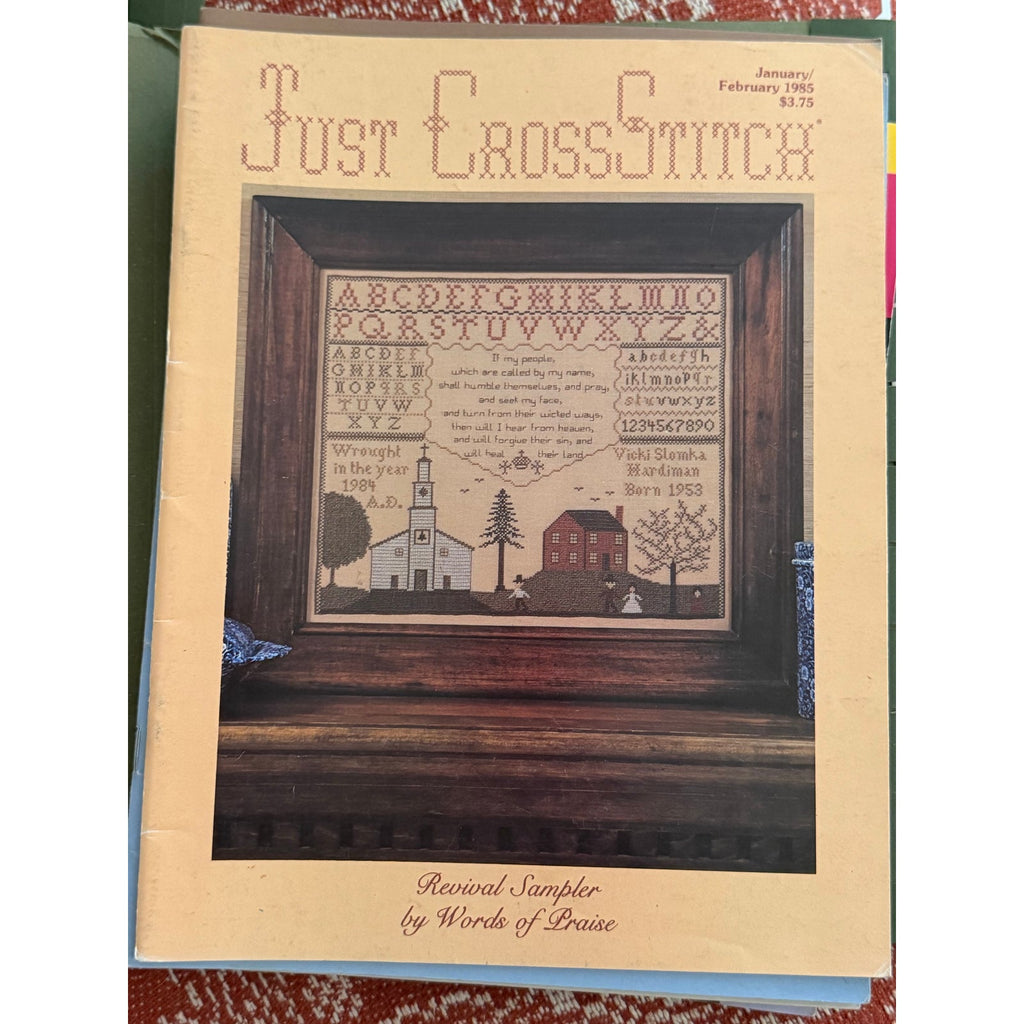Just CrossStitch Magazine Jan Feb 1985 Vintage Sampler Patterns Never Opened NOS