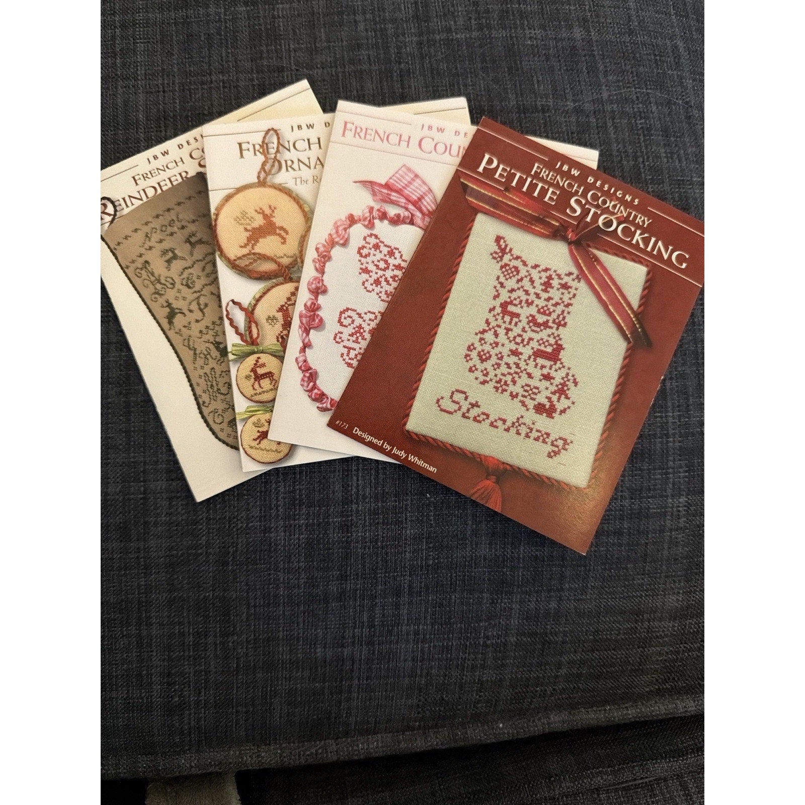 JBW Designs French Country Cross Stitch Pattern Bundle Mitten Stocking Angel (2)