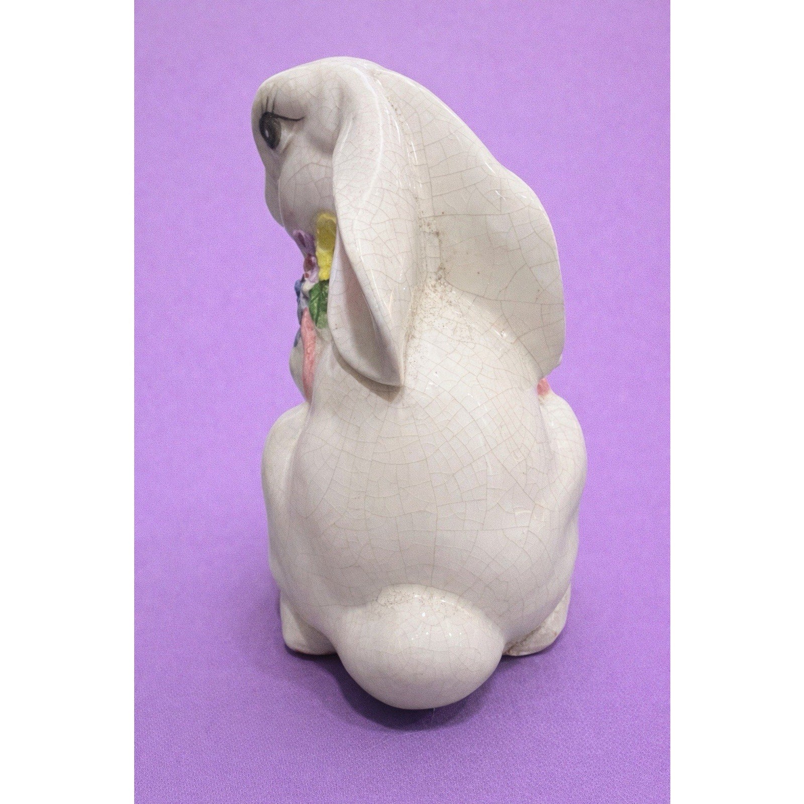 Vintage Ceramic Rabbit Planter | Mid-Century Easter Bunny Basket