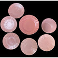 Hazel Atlas Moderntone Pink Platonite Glass 7 Piece Dish Set Vintage – main view