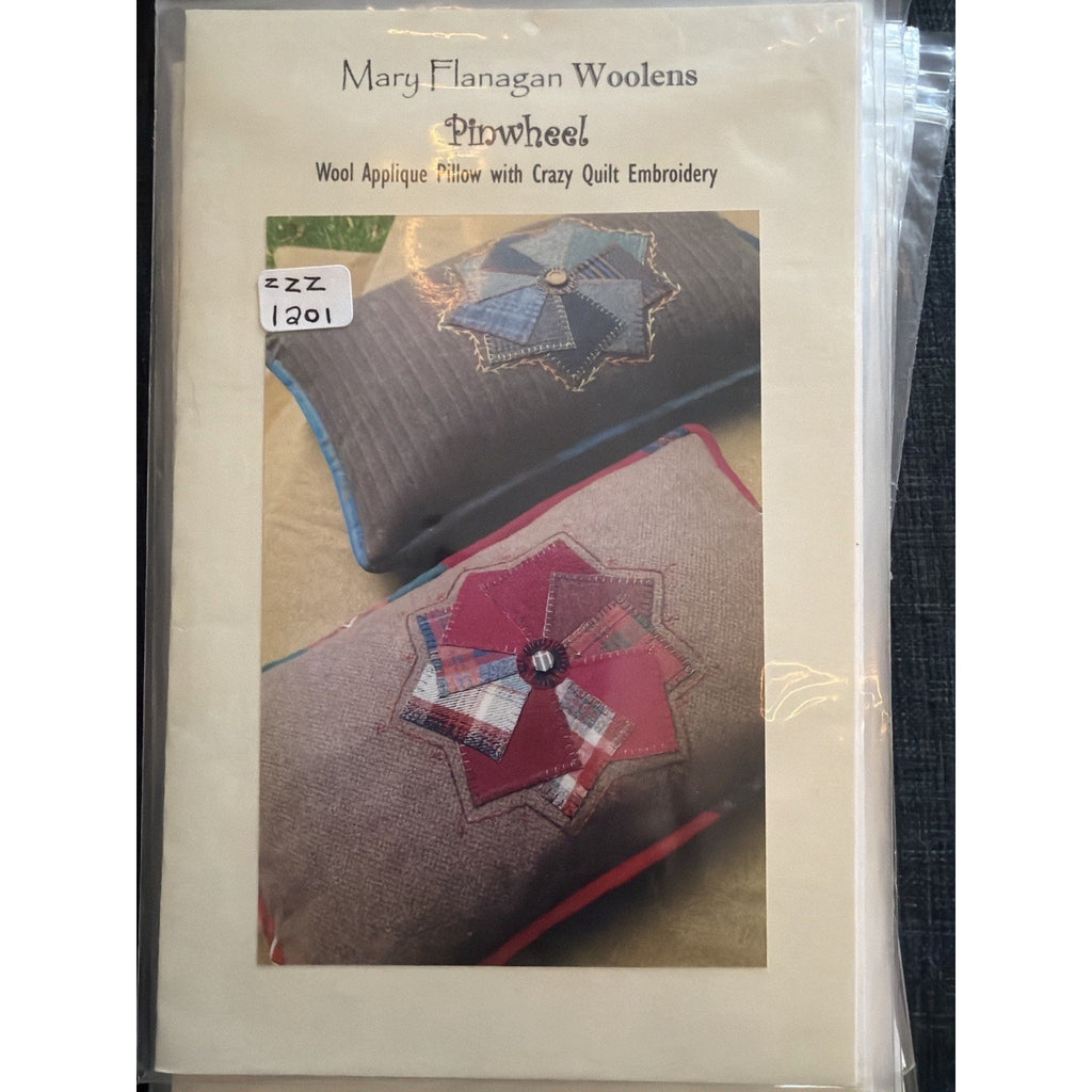 Mary Flanagan Woolens Pinwheel MFW 902 Wool Applique Pillow Pattern