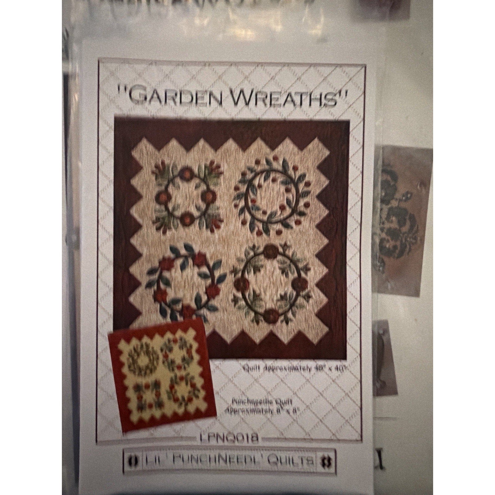 Graham Cracker Garden Wreaths FNQ018 Quilt Punch Needle Pattern NOS