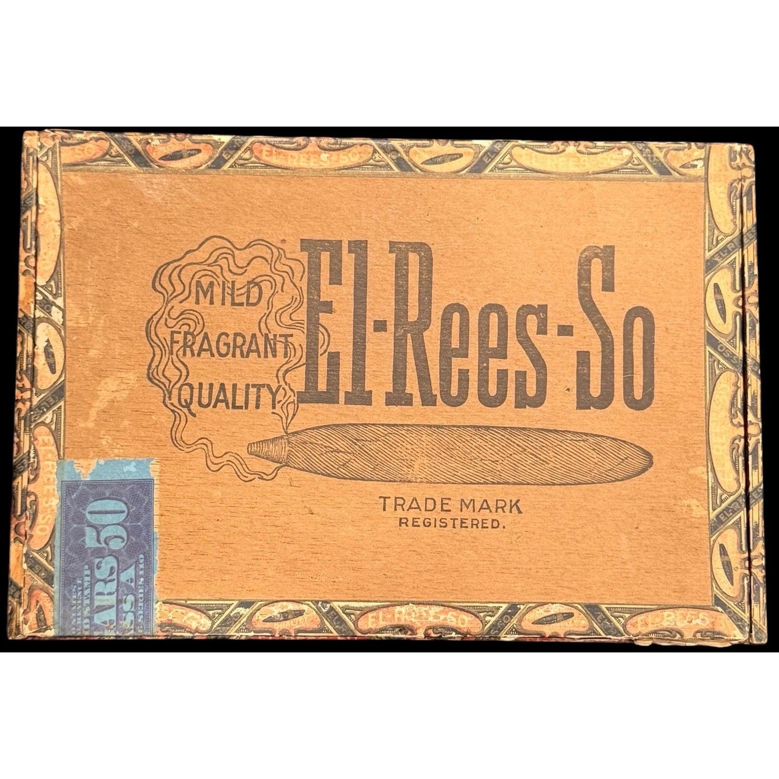 Antique General Store Display Box El Rees So 2 for 5 Cent Advertising
