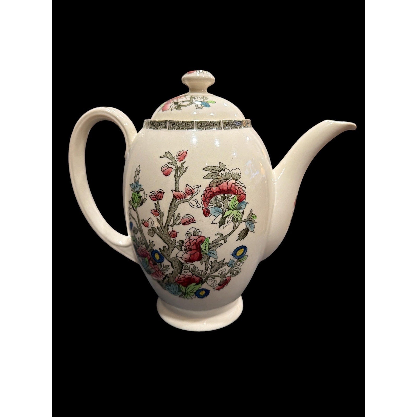 Vintage English Teapot Johnson Bros Indian Tree Floral Cottagecore Tea