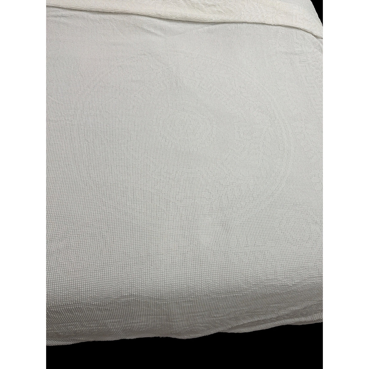 Vintage White Candlewick Bedspread Floral Medallion Fringe Queen 95 x 108 – additional view 6