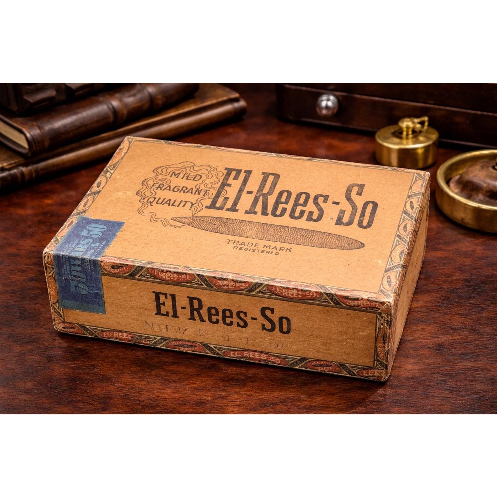 Antique General Store Display Box El Rees So 2 for 5 Cent Advertising