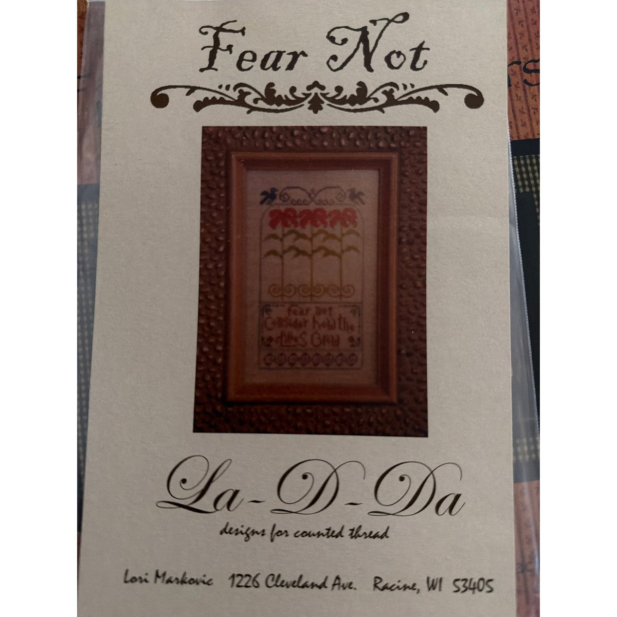 La-D-Da Fear Not Cross Stitch Floral Sampler Pattern NOS