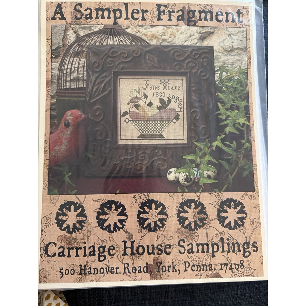 A Sampler Fragment Carriage House Samplings Cross Stitch Pattern Jane Frarr