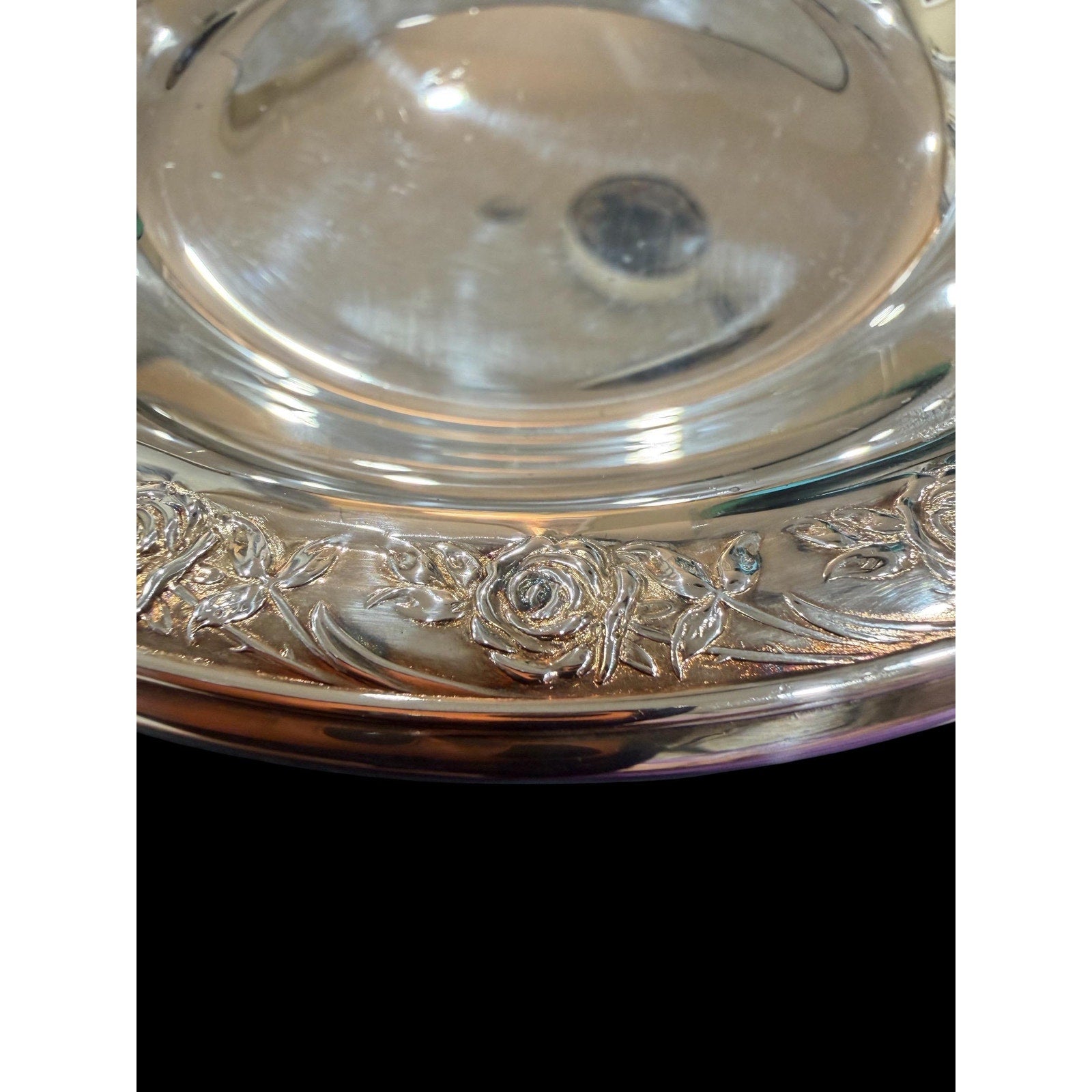 Vintage Reed & Barton Classic Rose Silverplate Bowl Cottage Candy Dish Tea Party Decor