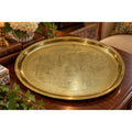 Vintage Currier & Ives Gold Tone Oval Tray The Season of Blossoms 16 Inch