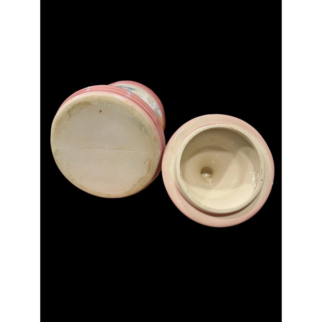Vintage Pink Floral Ceramic Canister Set – Cottage Kitchen Storage, Made in Japan