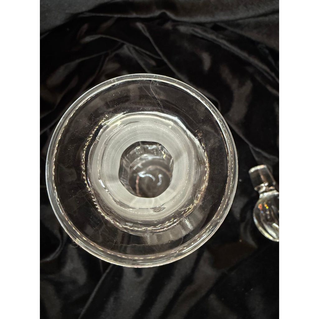 Vintage Heavy Crystal Decanter Optic Ribbed Glass Whiskey Barware 13”