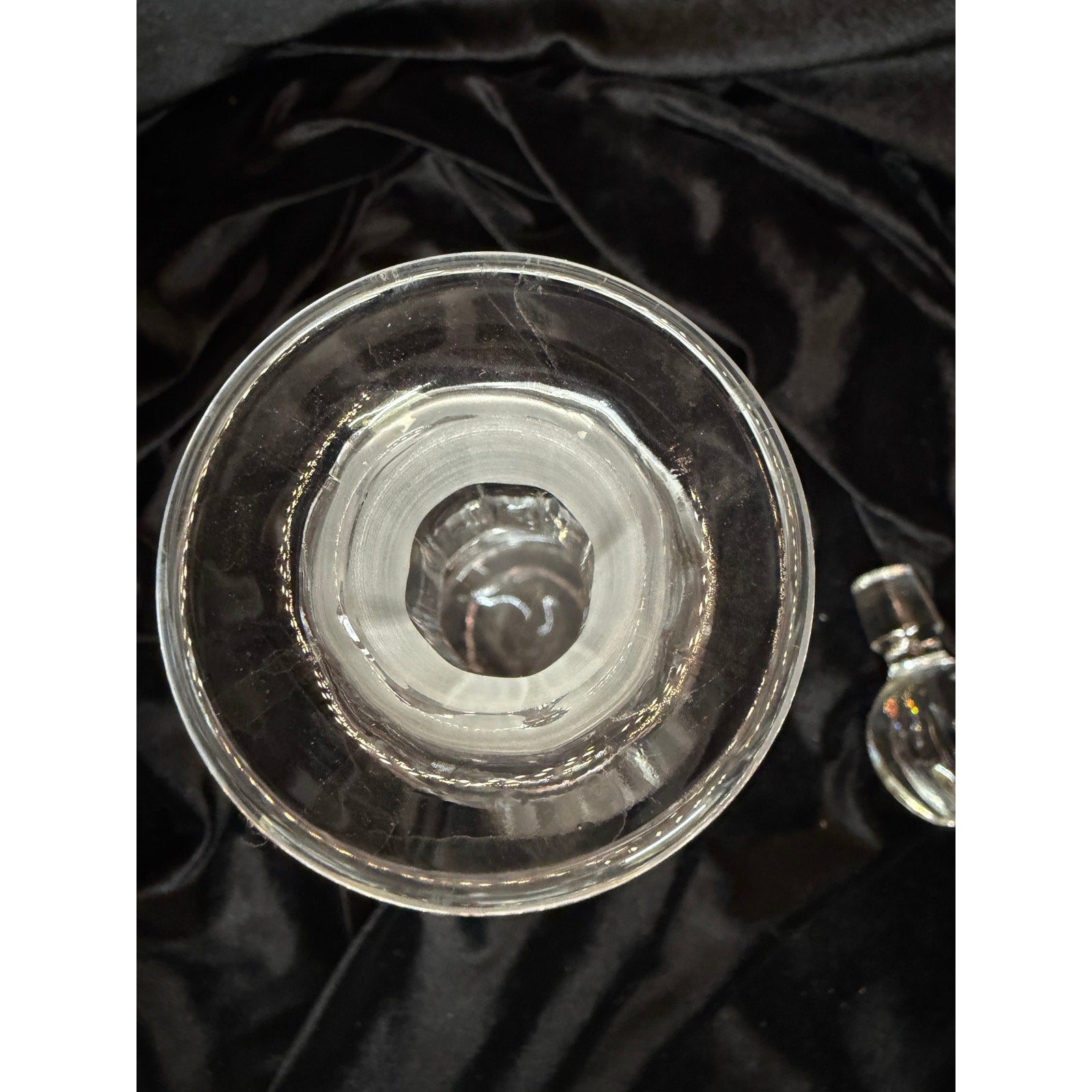 Vintage Heavy Crystal Decanter Optic Ribbed Glass Whiskey Barware 13”