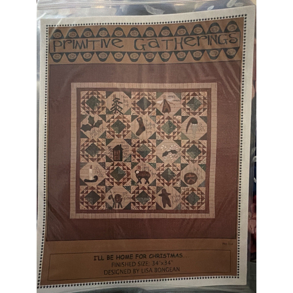 Primitive Gatherings I’ll Be Home for Christmas Quilt Pattern NOS