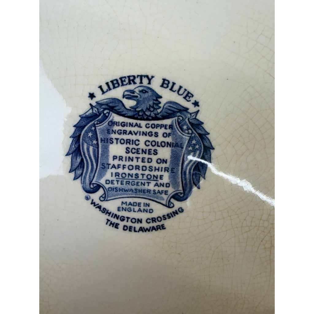 Liberty Blue Ironstone Platter Washington Crossing Delaware 14" Staffordshire – additional view 5
