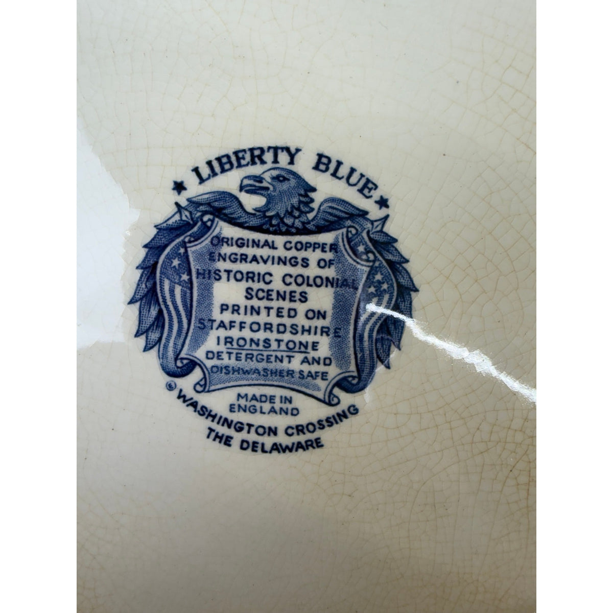 Liberty Blue Ironstone Platter Washington Crossing Delaware 14" Staffordshire – additional view 5