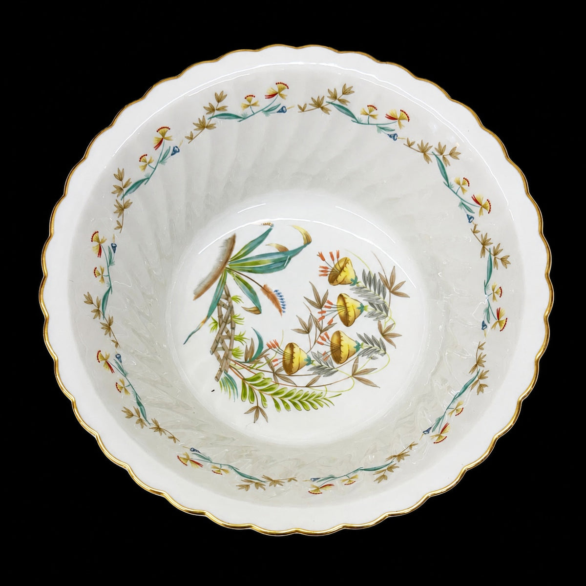 Syracuse China Temple Bells Vegetable Serving Bowl Floral Gold Trim 8.5" – additional view 2