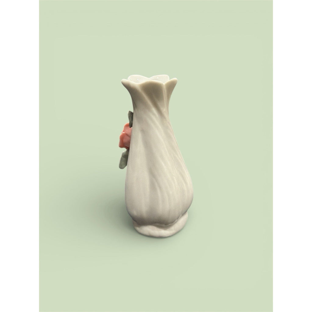 Petite Porcelain Rose Bud Vase | Delicate Floral Accent for Romantic Spaces
