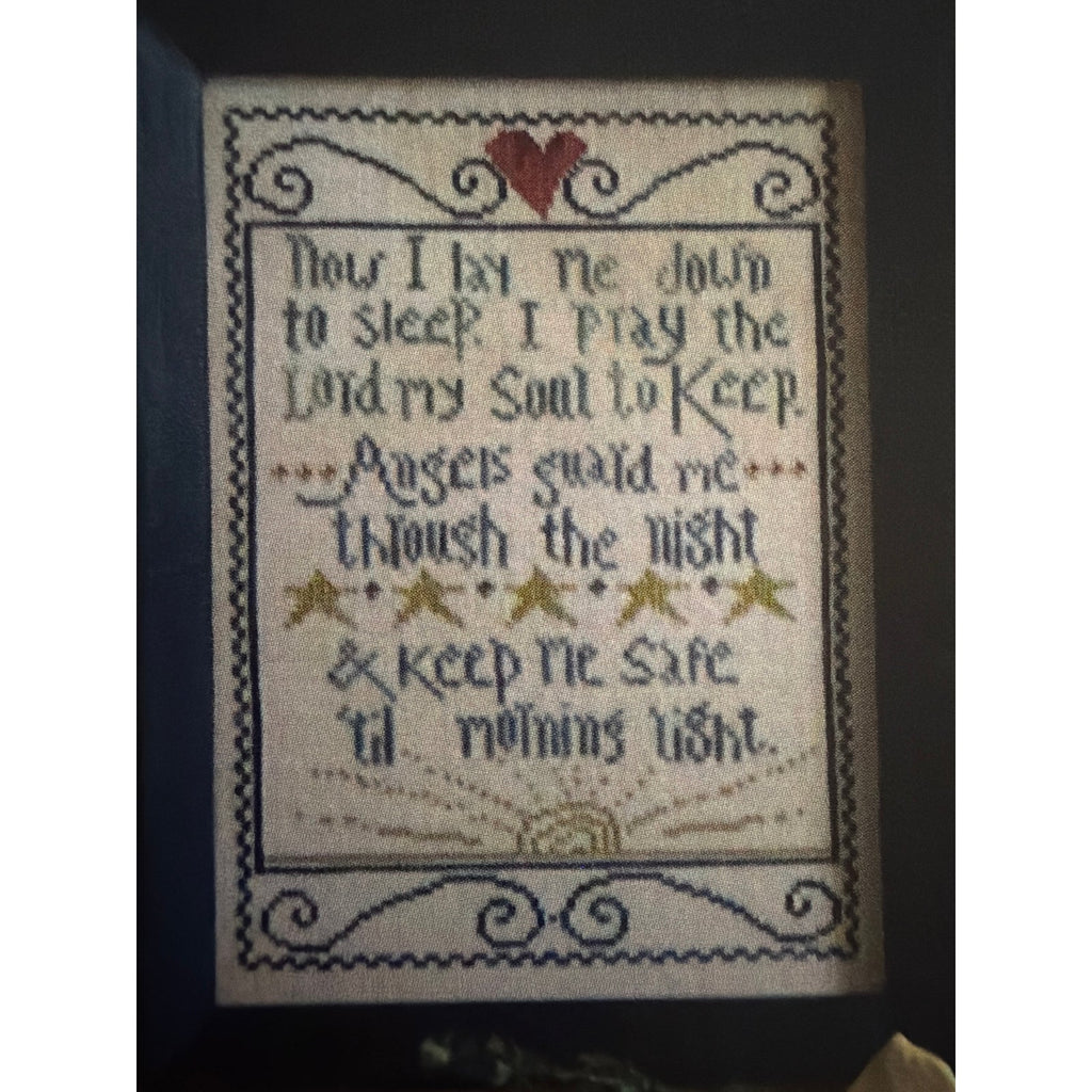 La-D-Da Now I Lay Me Cross Stitch Prayer Sampler NOS