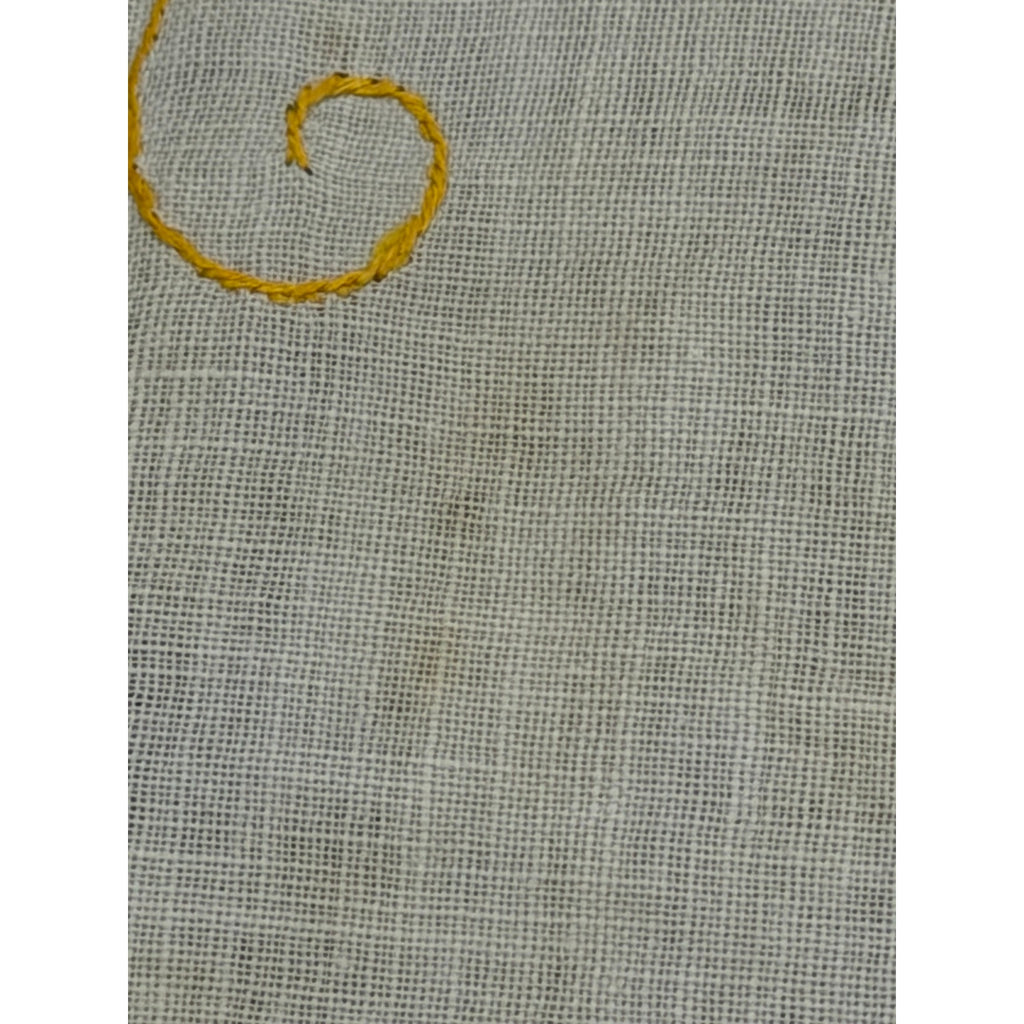 1940s Hand Embroidered Linen Centerpiece Flower Basket Butterflies Lace – additional view 8