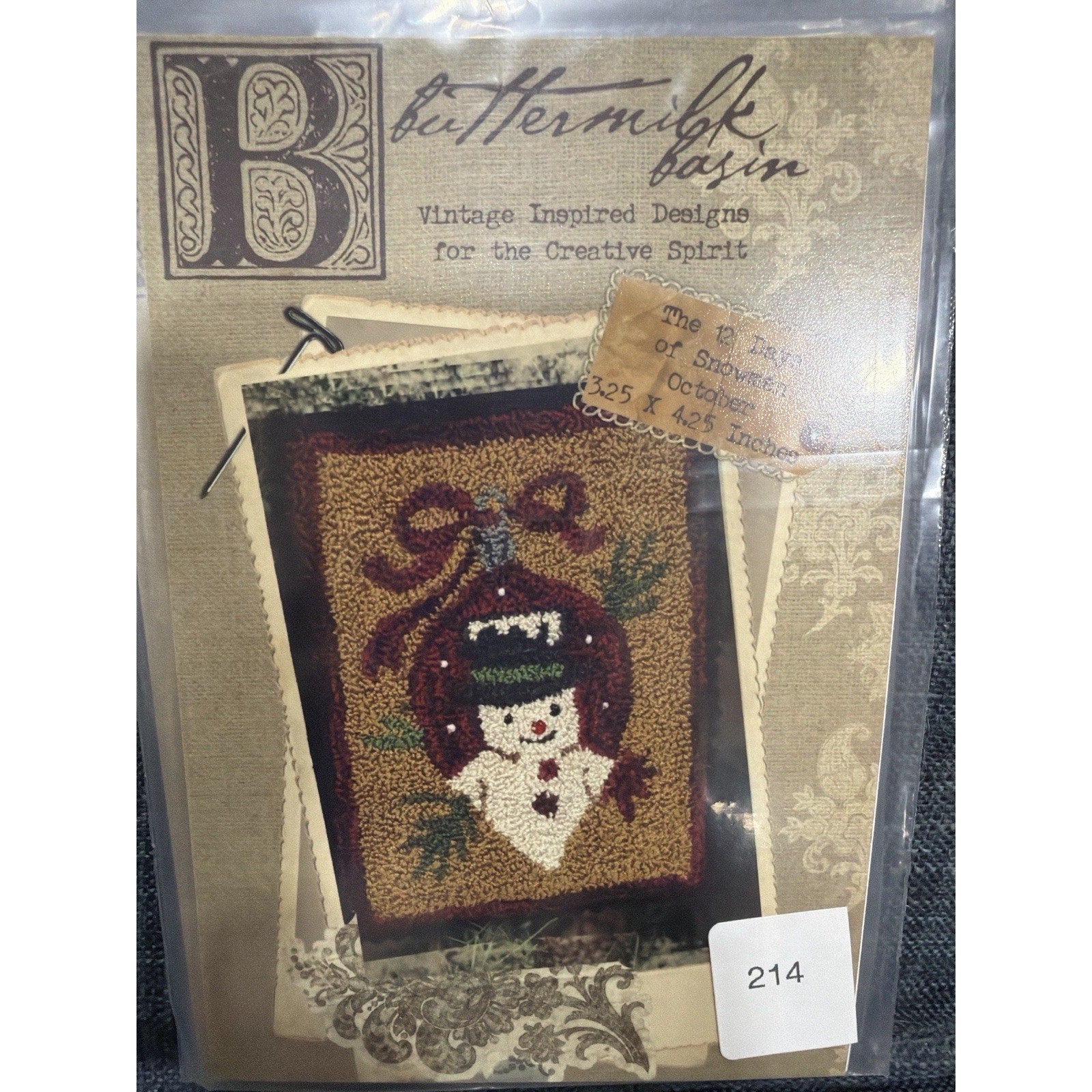 Buttermilk Basin #214 12 Days of Snowmen October Punch Pattern