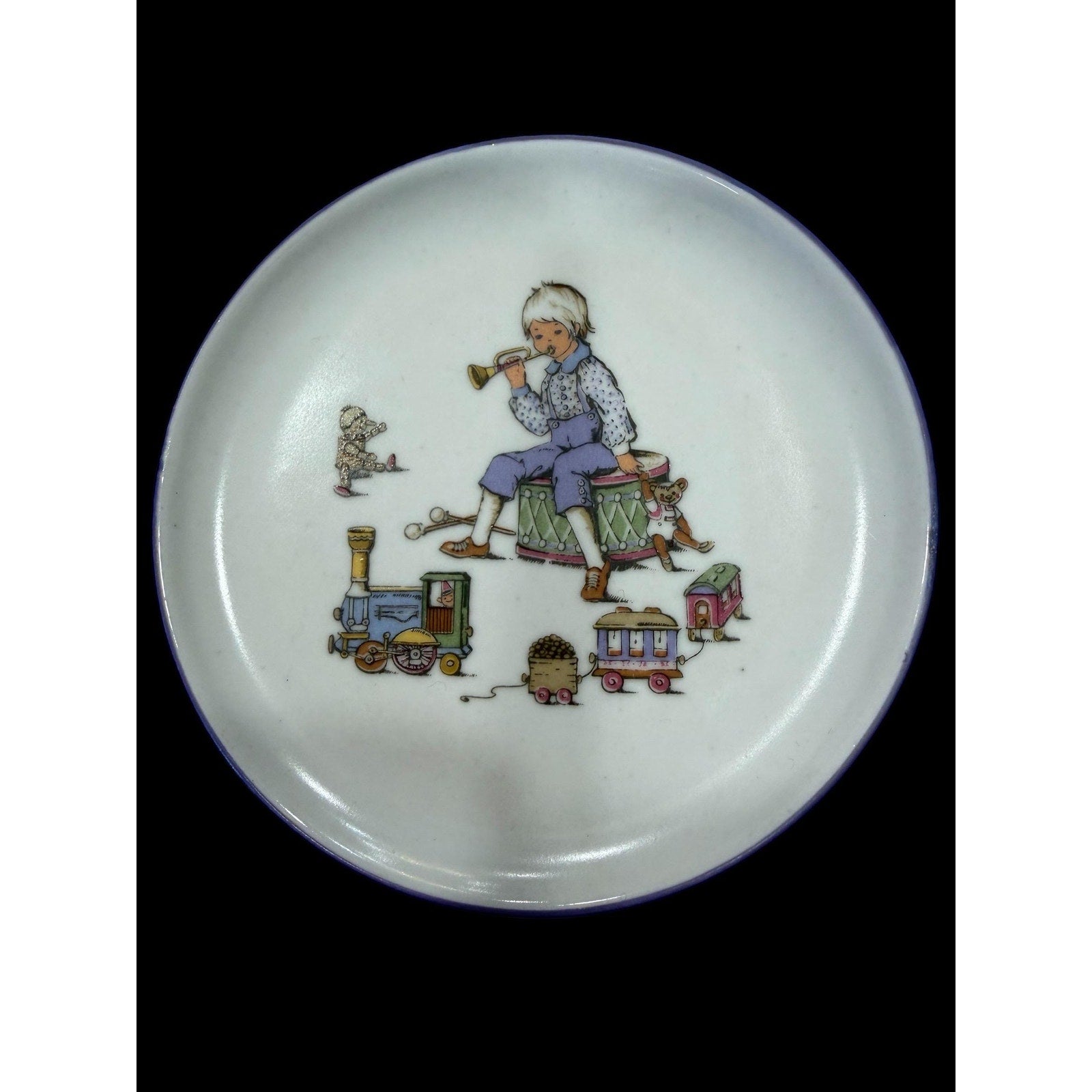Vintage Children's Porcelain Tea Set with Storybook Illustrations – Nursery Decor Toy