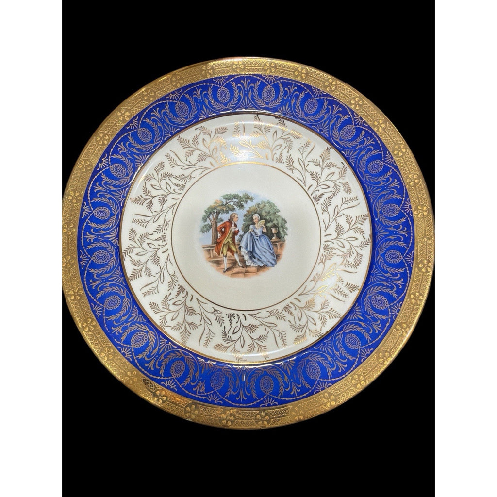 Vintage Taylor Smith & Taylor Bromley Dinner Plates Set of 8 22K Gold