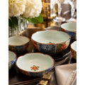Vintage Arita Ware Seihō Porcelain Bowl Set in Signed Wood Box 12 Pieces