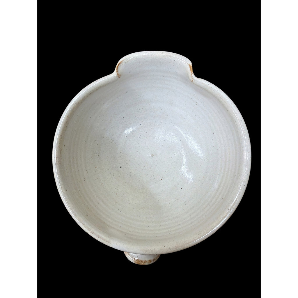 Vintage Studio Pottery Pouring Bowls Pair Hand Thrown Blue Ivory Stoneware – additional view 7