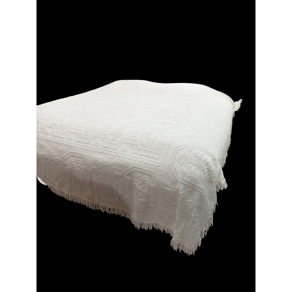 Vintage Candlewick Bedspread 100% Cotton Star Medallion Full Queen 88 x 104 – additional view 10