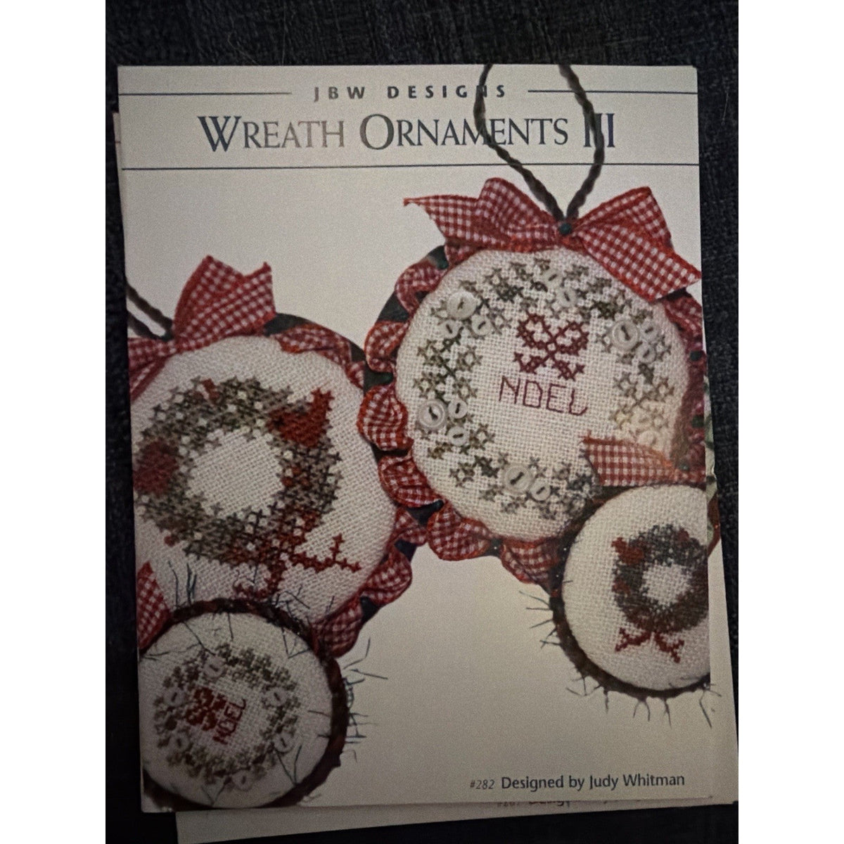 JBW Wreath Ornaments I II III Set 3 Christmas Cross Stitch Patterns Unused