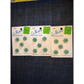 Vintage Le Bouton Green Buttons (15 Count), 12mm Plastic Sewing Craft Supplies