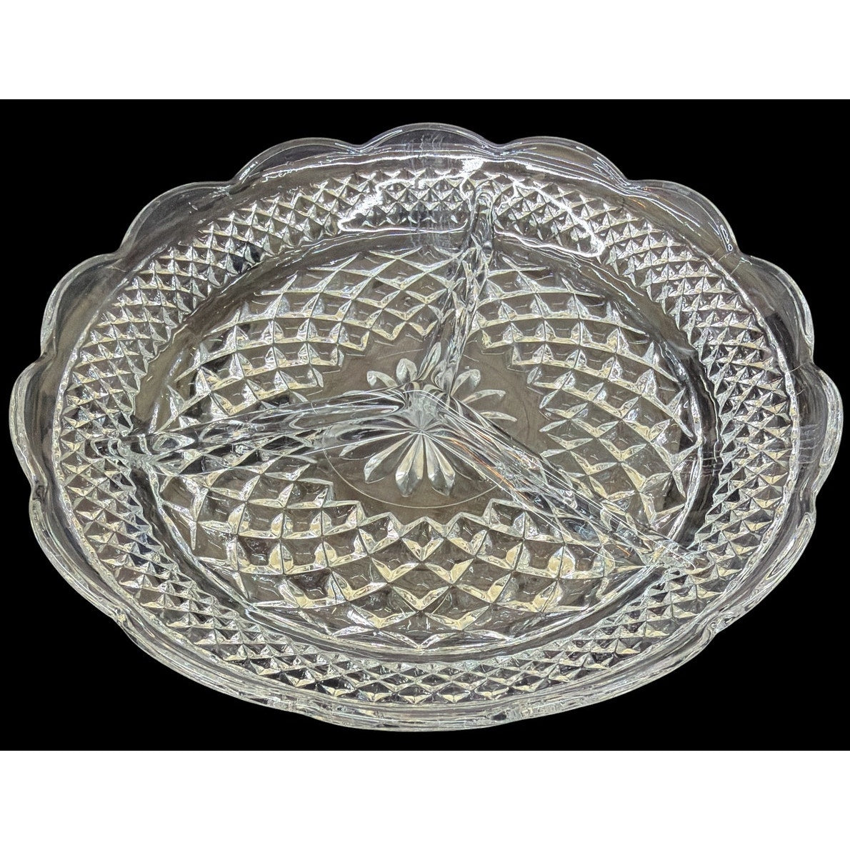 Vintage Anchor Hocking Wexford 3 Part Relish Dish Divided Serving Tray – additional view 3