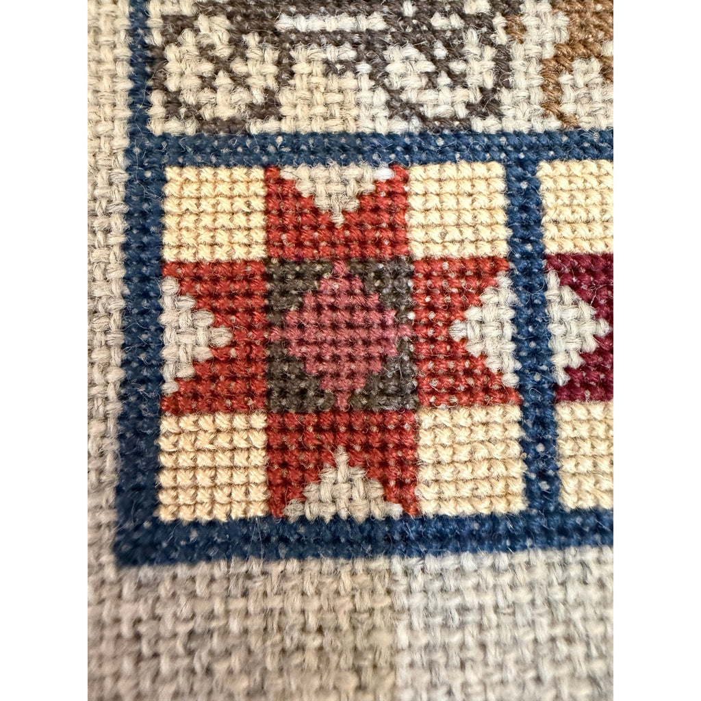 Vintage Primitive Cross Stitch Horse Carriage Quilt Sampler Framed Folk Art – additional view 8