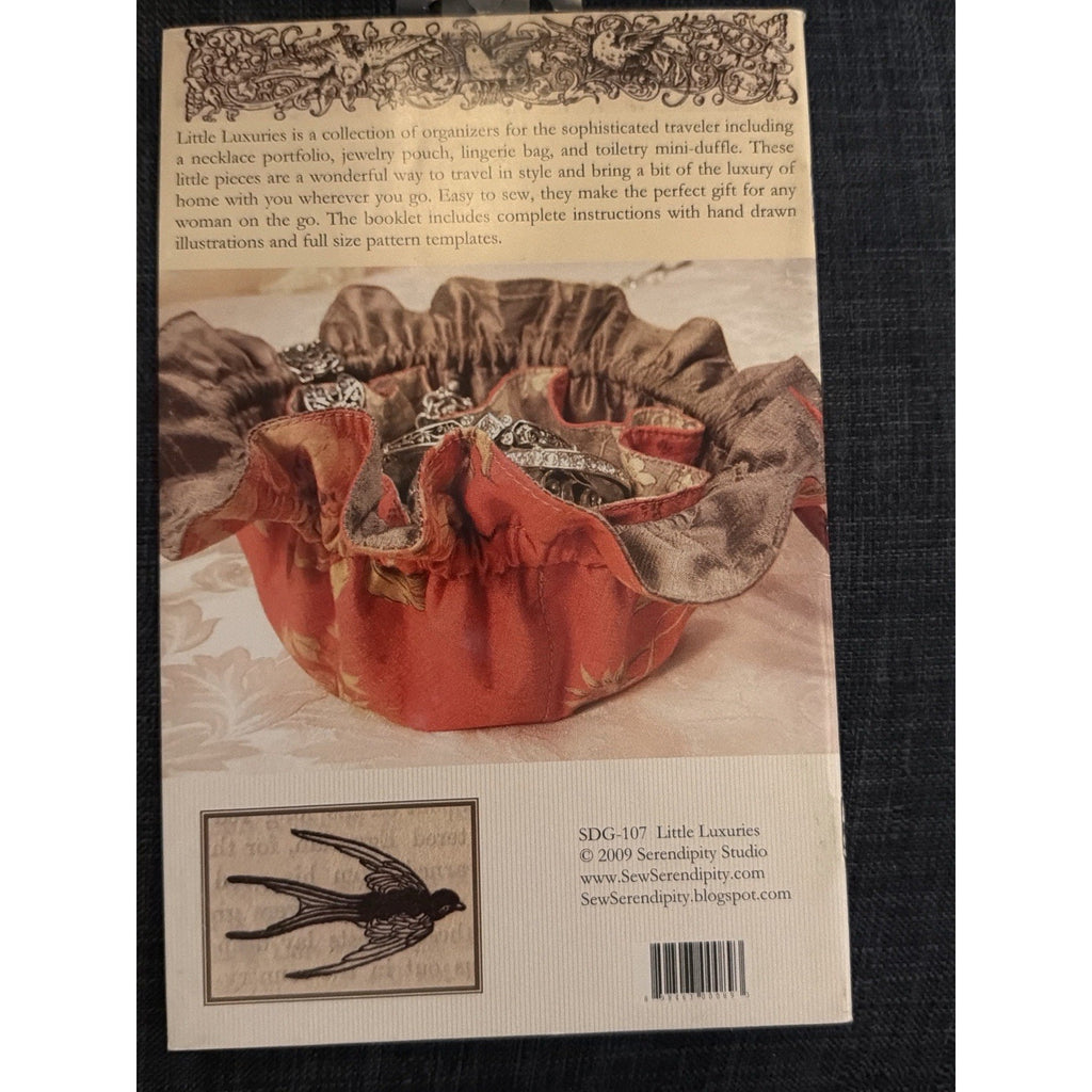 HTF Serendipity Studio LITTLE LUXURIES Travel Jewelry Bag Sewing Pattern