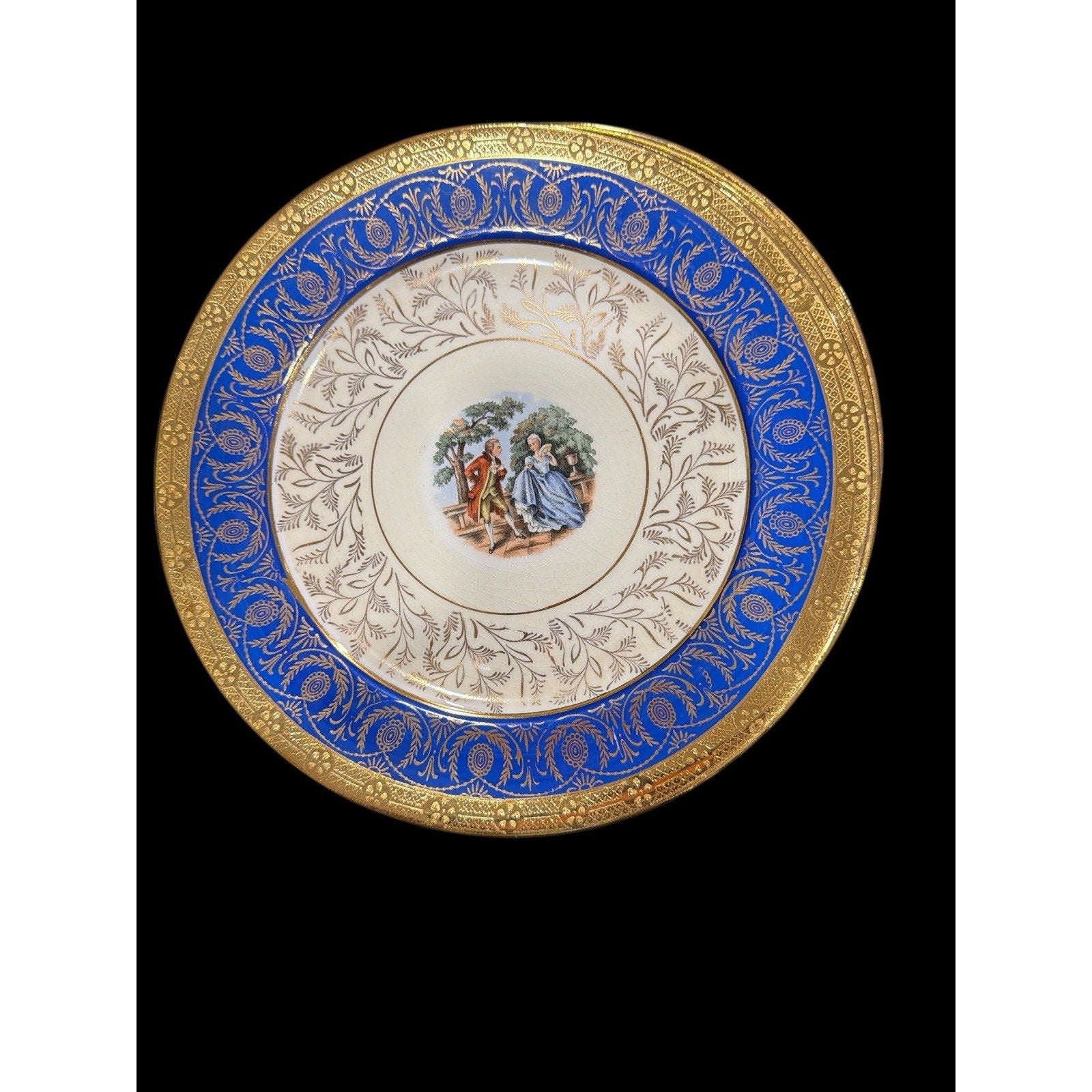 Vintage Taylor Smith & Taylor Bromley Dinner Plates Set of 8 22K Gold