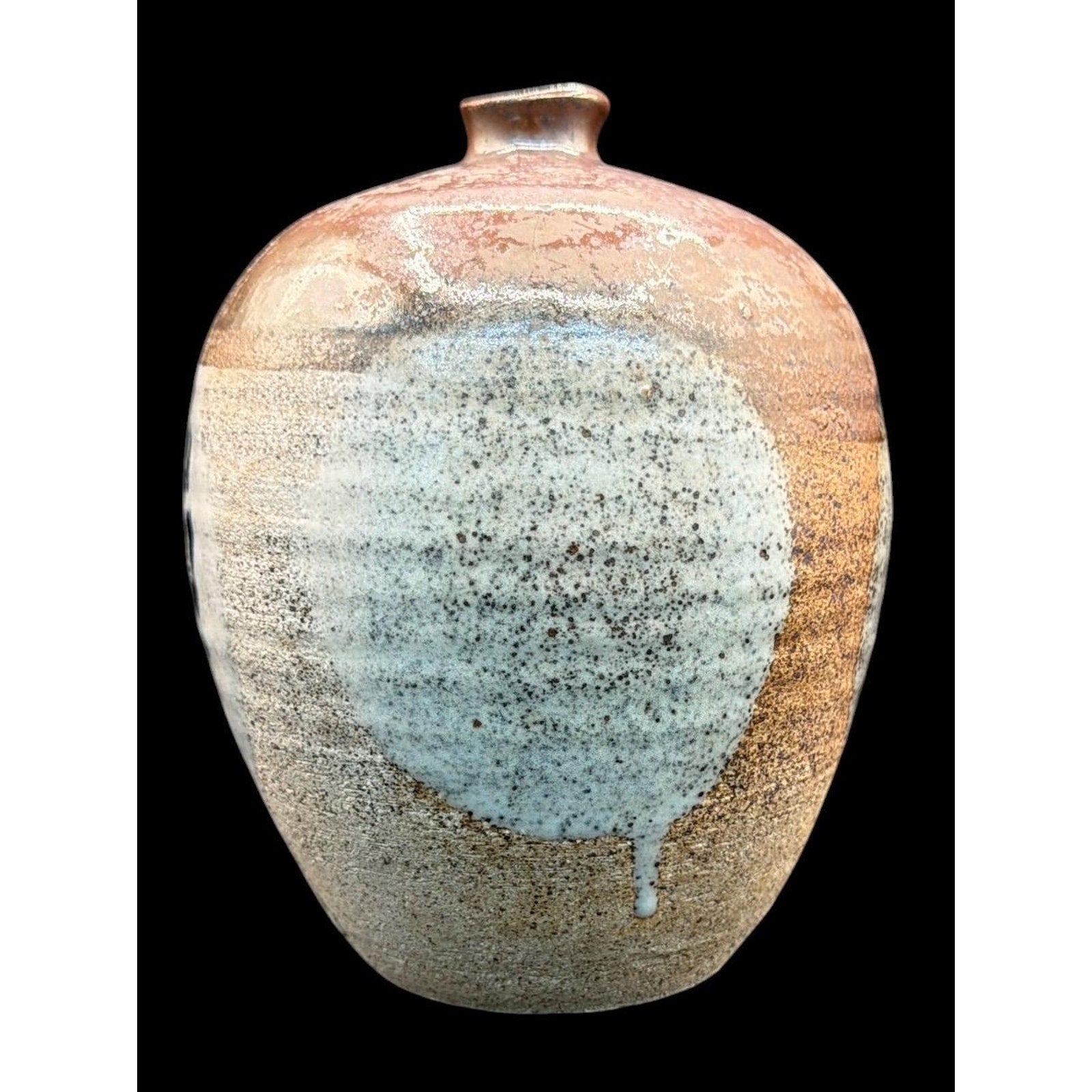 Don Tighe Studio Pottery Vase, Salt Glazed Stoneware Vessel, Seagrove NC Ceramic