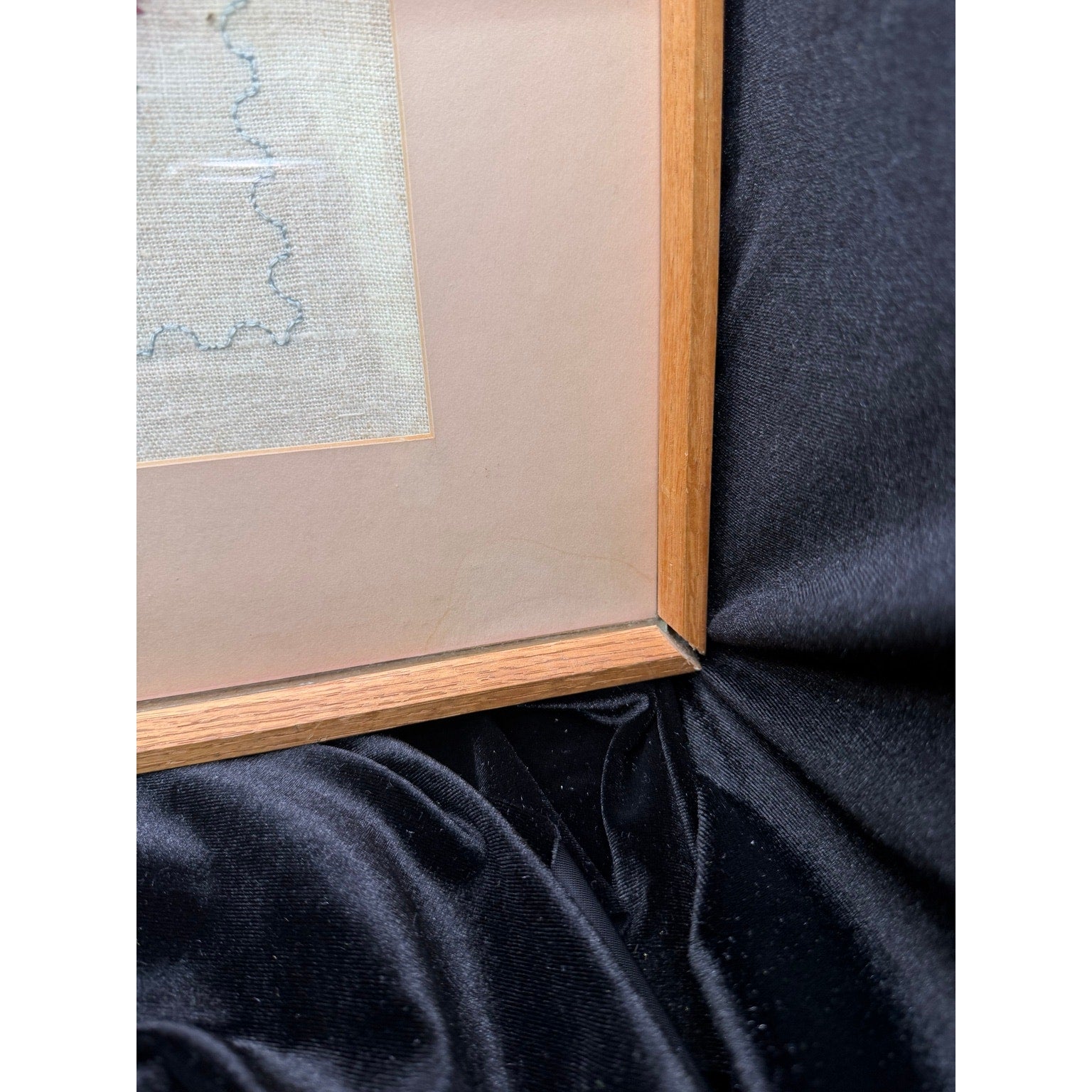 Vintage Framed Hand Embroidered LOVE Sampler Floral Needlework Wall Art