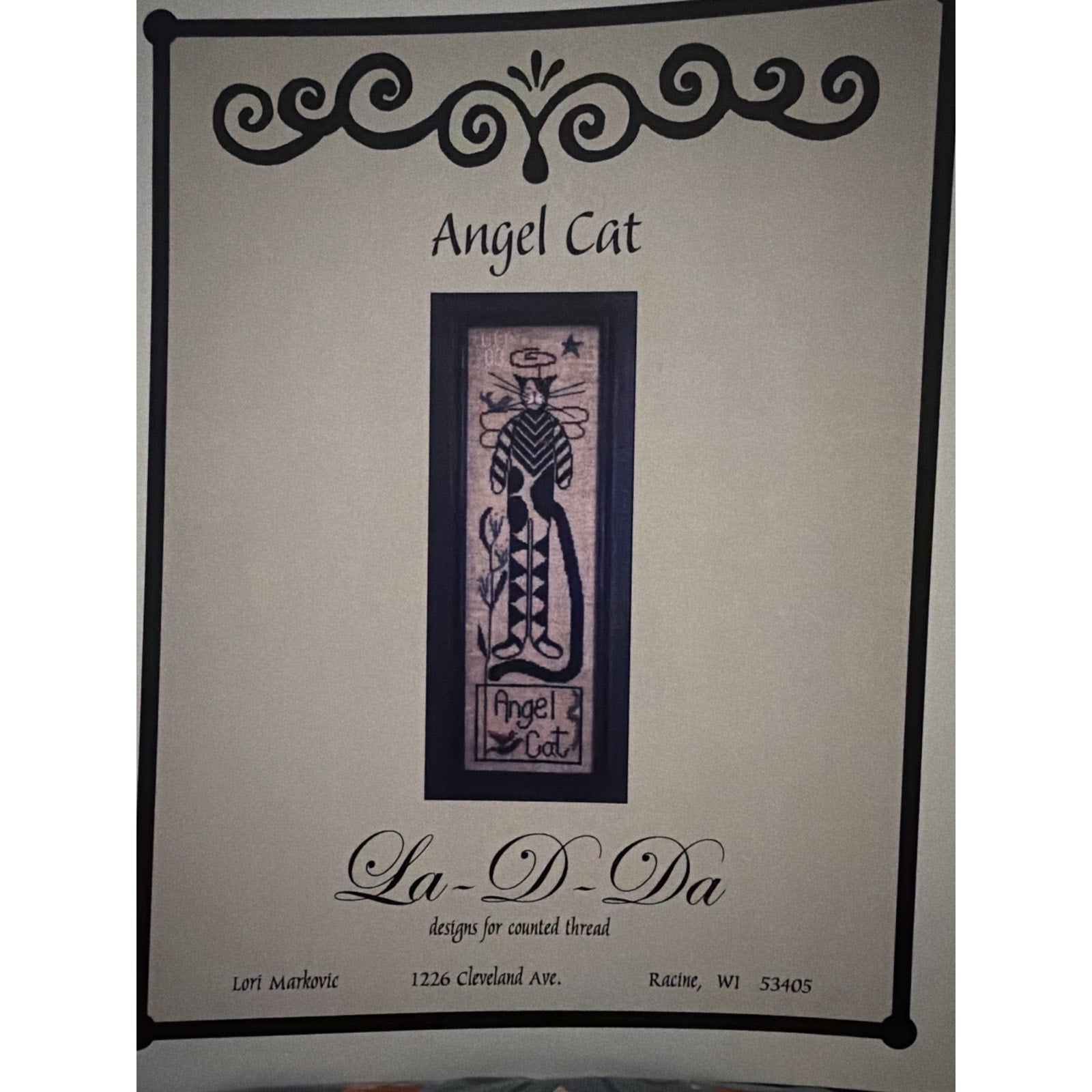 Angel Cat La-D-Da Cross Stitch Pattern New