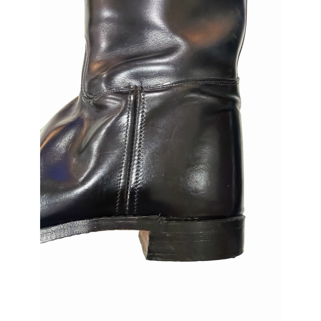 Vintage 1970s Womens Black Leather Riding Boots 9.5 C Tall Equestrian