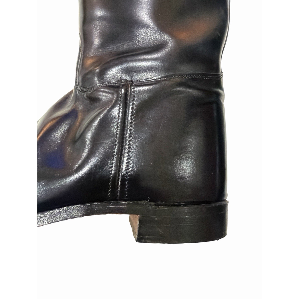 Vintage 1970s Womens Black Leather Riding Boots 9.5 C Tall Equestrian