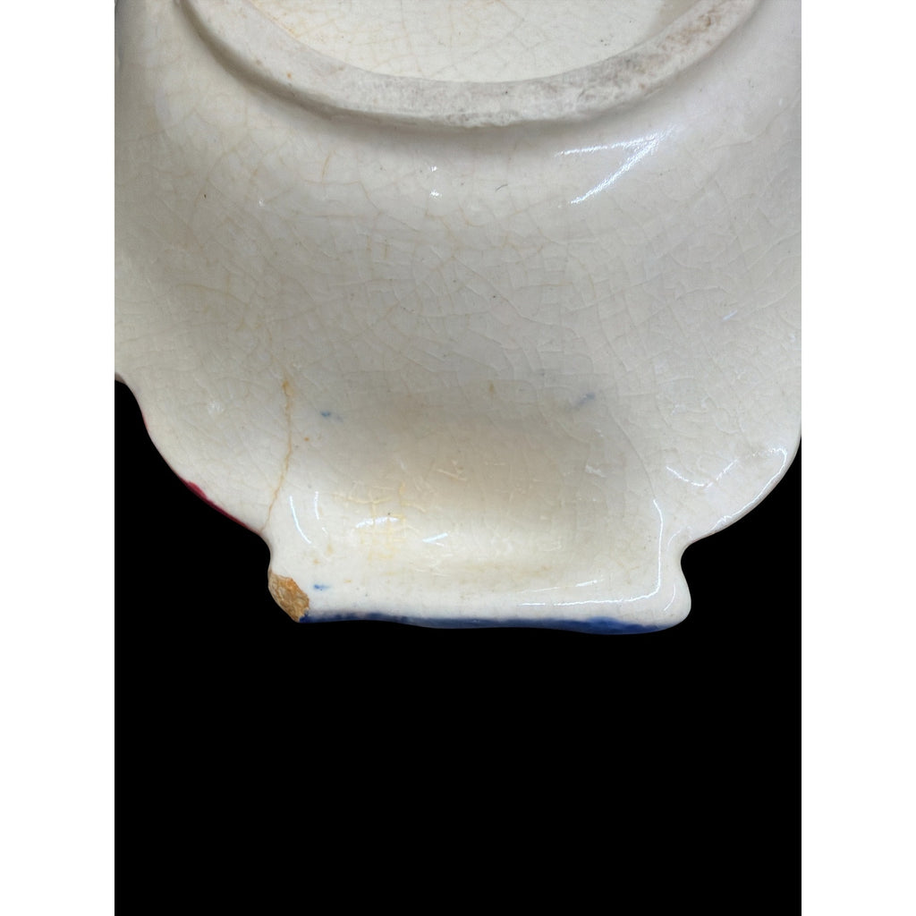Vintage Made in Japan Floral Soap Dish Chippy Primitive Pottery 1930s – additional view 4