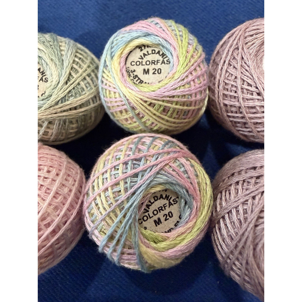 Valdani Pearl Cotton Pastel Garden Party 10 Ball Thread Collection