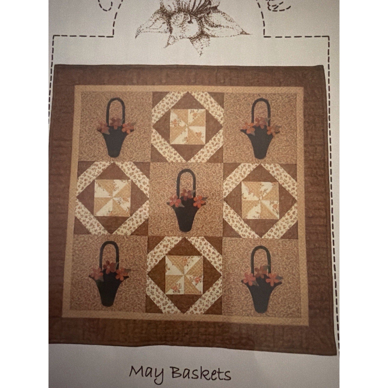 May Baskets LAS630 Lily Anna Stitches Quilt Pattern NEW