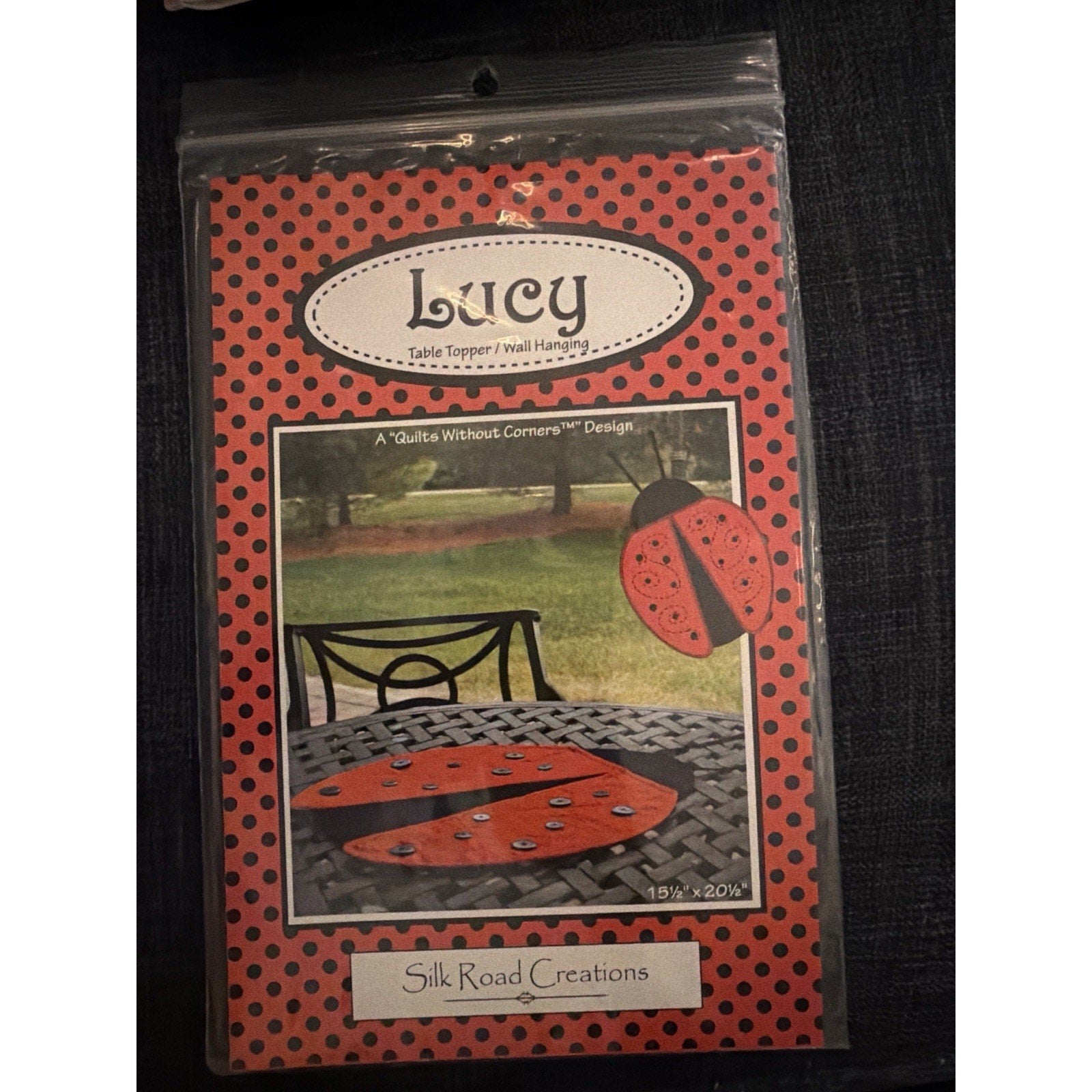 Lucy Ladybug Quilt Pattern Table Topper Wall Hanging Silk Road Creations