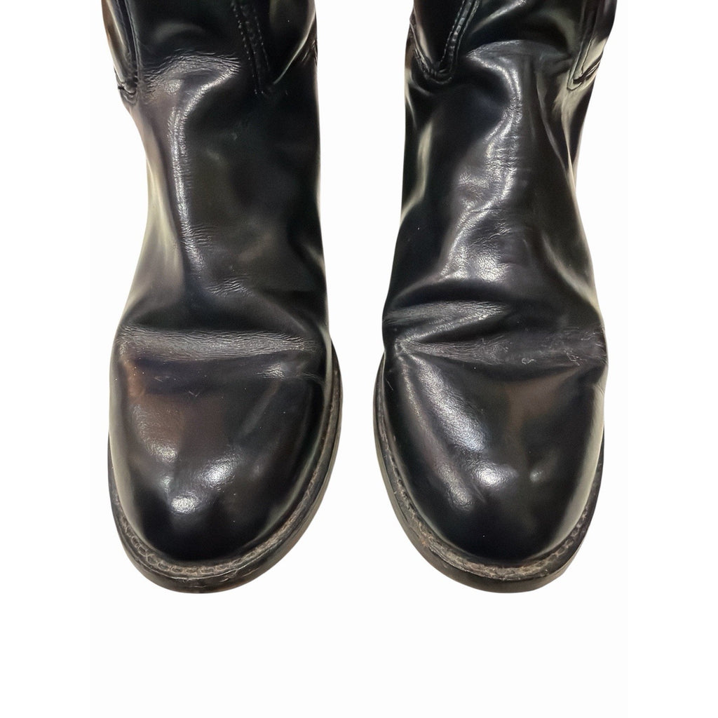 Vintage 1970s Womens Black Leather Riding Boots 9.5 C Tall Equestrian