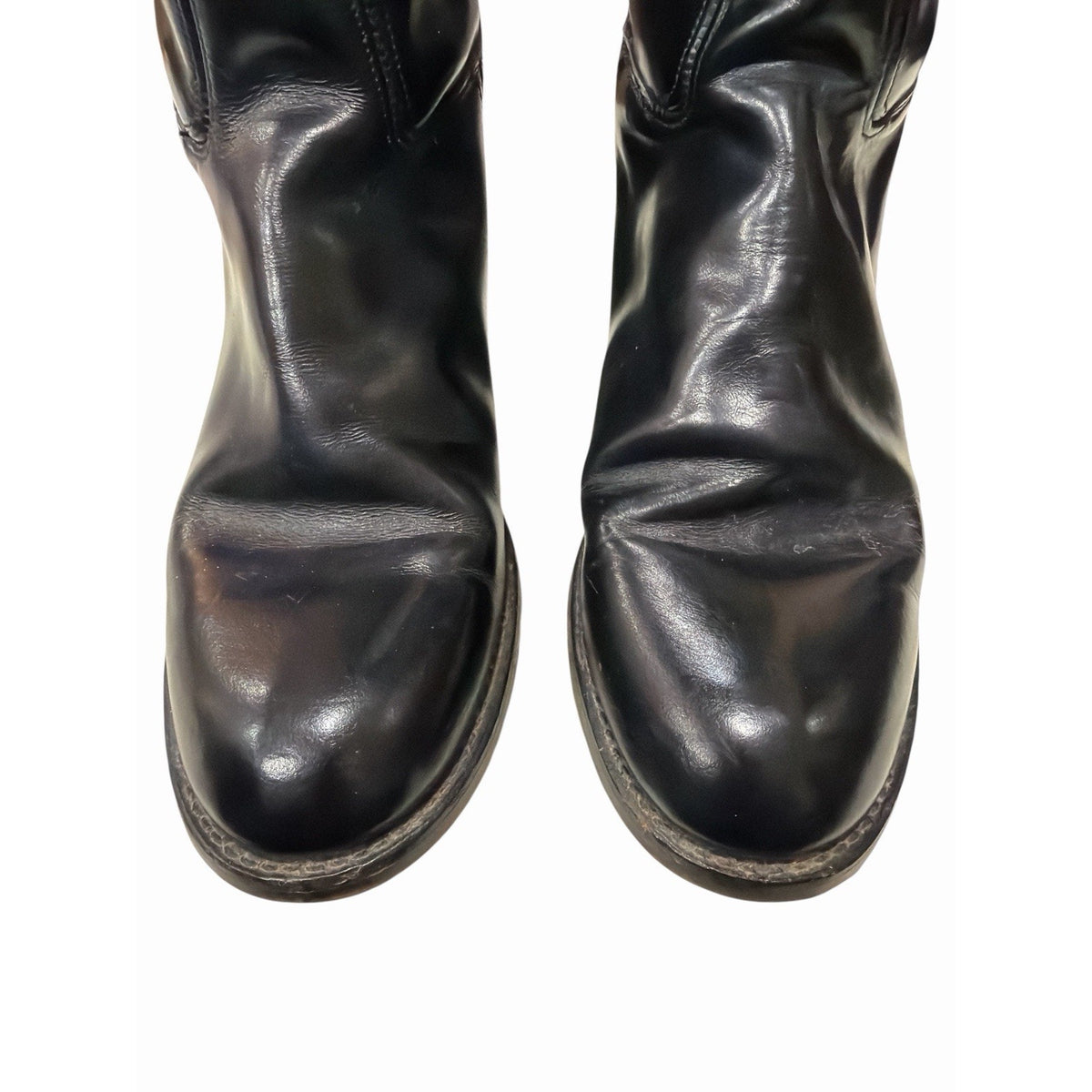 Vintage 1970s Womens Black Leather Riding Boots 9.5 C Tall Equestrian