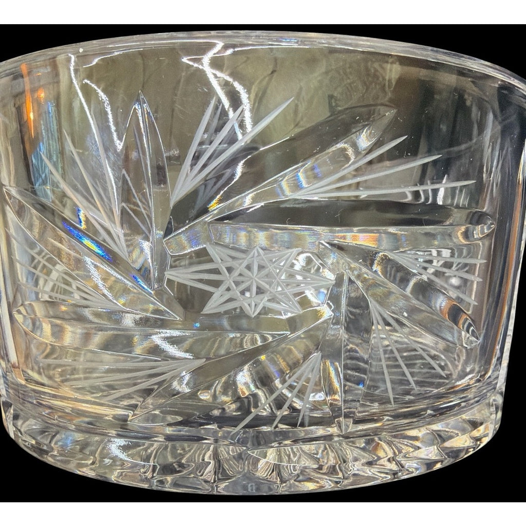 Vintage Heavy Cut Crystal Bowl 8” Starburst Centerpiece 4.25 Lbs – additional view 4